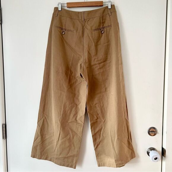 NWT Madewell The Petite Harlow Wide-Leg Linen Blend Pant in Desert Dune - Picture 8 of 10